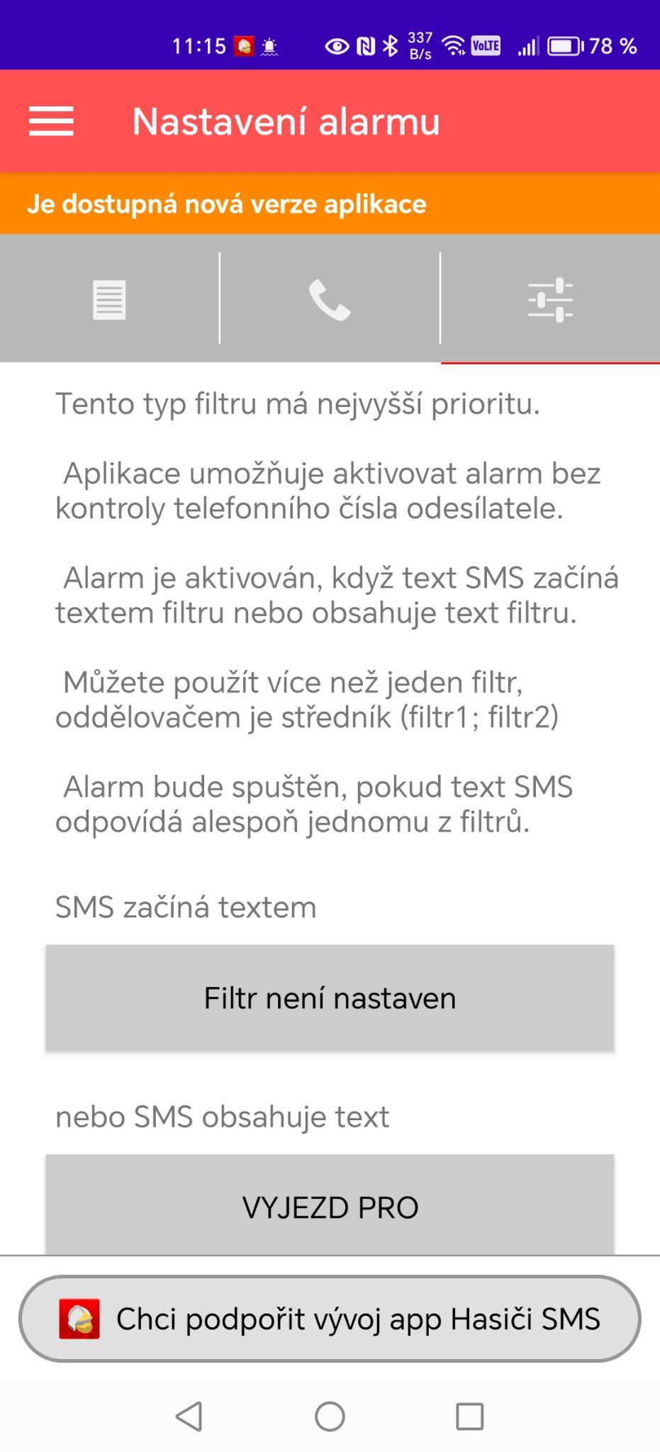 Přesná pravidla pro rozpoznání poplachu