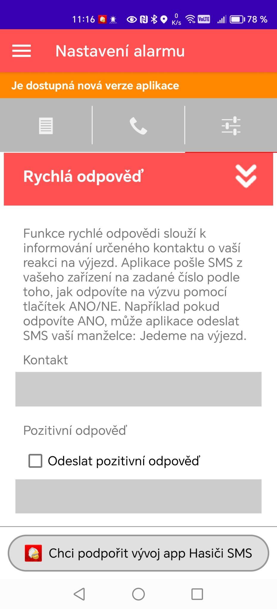 Rychlé SMS odpovědi